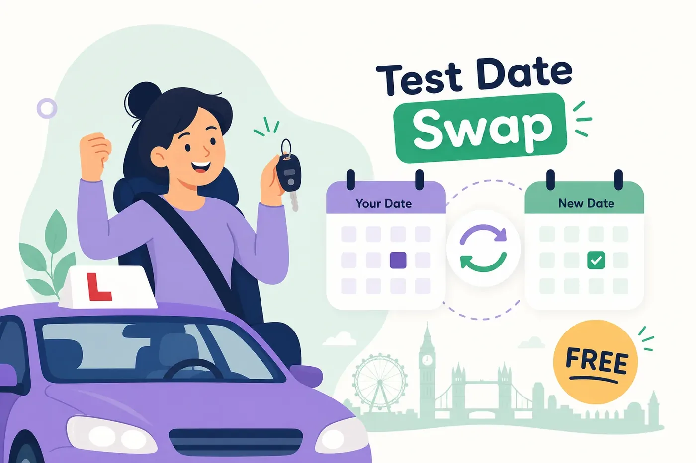 Find a driving test date swap near London for free